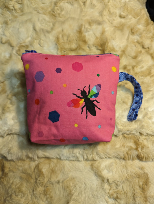 Bee Zipper Pouch - Blue