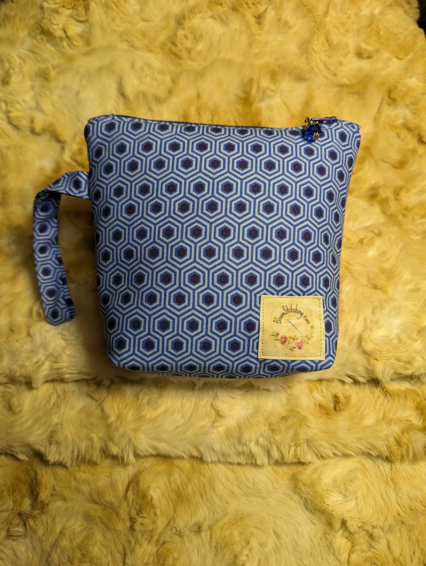 Bee Zipper Pouch - Blue