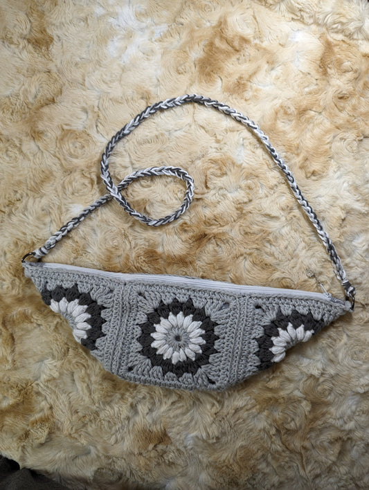 BOHO BUM BAG - Shades of Grey and White.