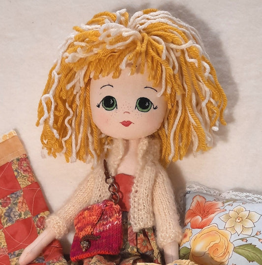 Cloth Dolly - Short Yellow Hair & Green Eyes #4